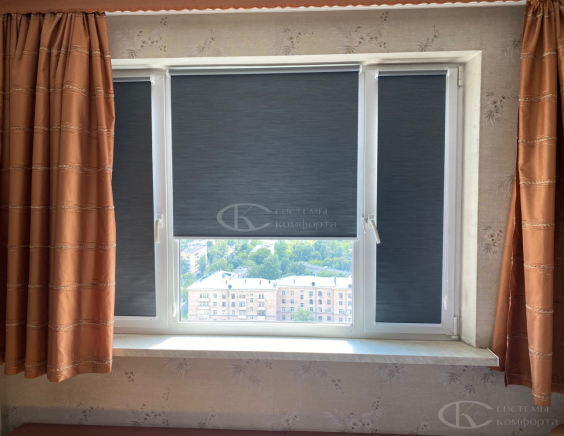 Портфолио свободновисящие рулонные шторы